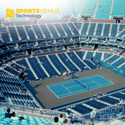 Modern sports venue equipped with advanced technology systems