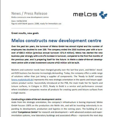 Melos Constructs New Development Centre