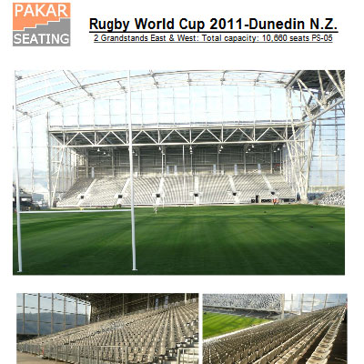 Rugby World Cup 2011-Dunedin N.Z. | 2 Grandstands East & West: Total capacity: 10,660 seats PS-05