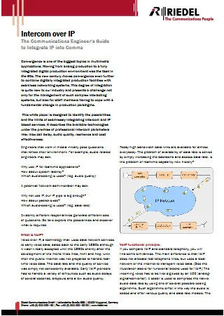 Intercom over IP The Communications Engineer?s Guide to Integrate IP into Comms